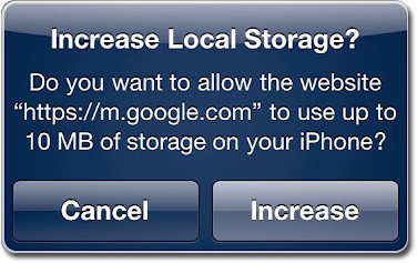 Increase local storage?