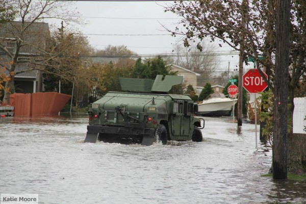 National Guard humvee in the flooded streets of Long Island after Sandy. | @kmoorefotos
